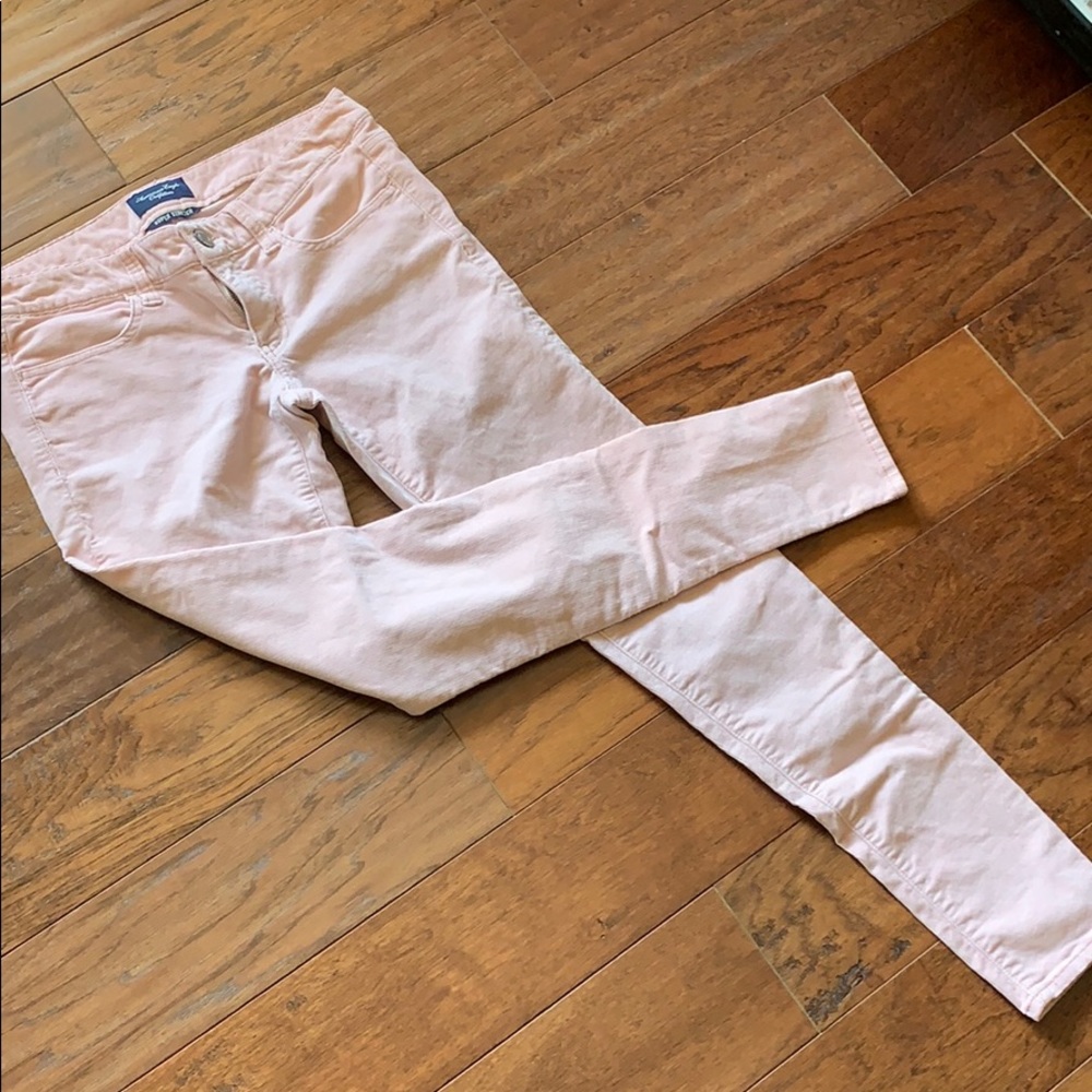 AE pink corduroy jeggings